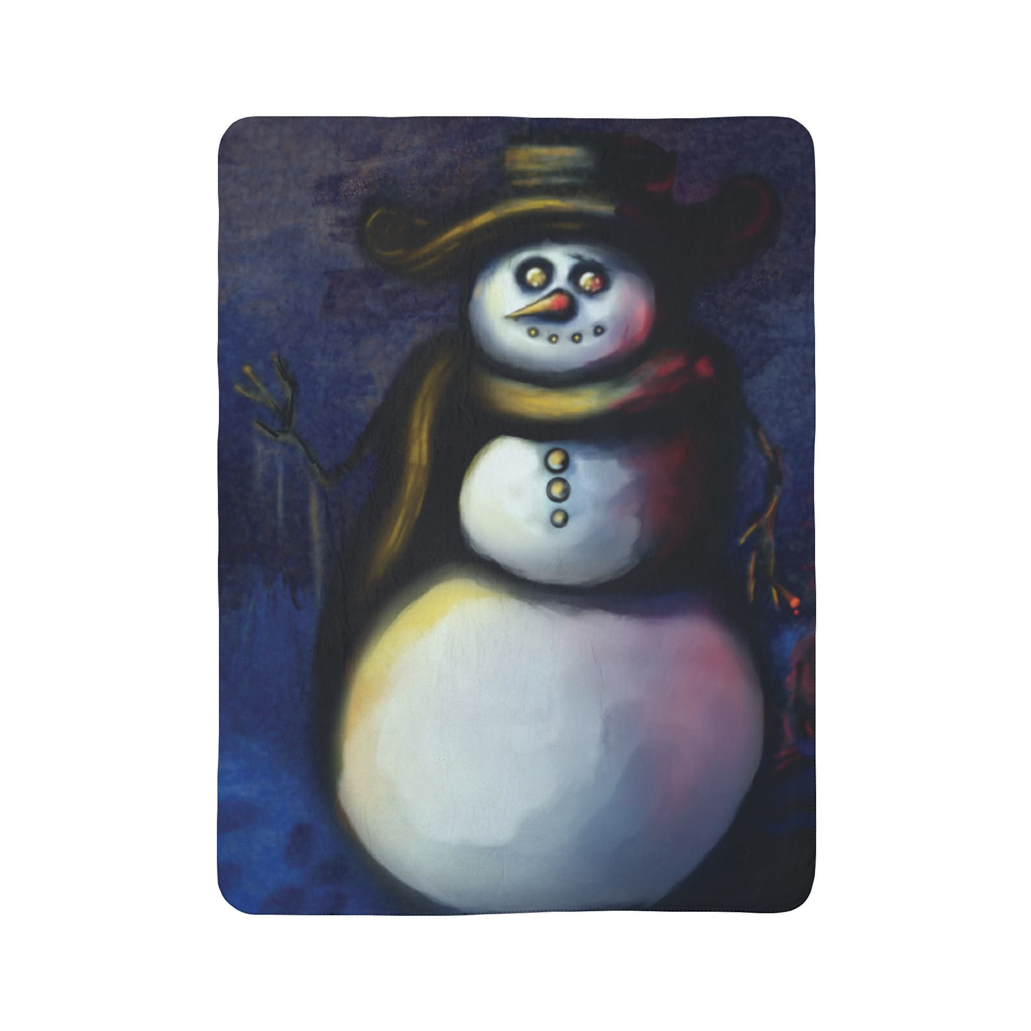 “Francis The Snowman” Fleece Sherpa Blanket - Created by Marszs333