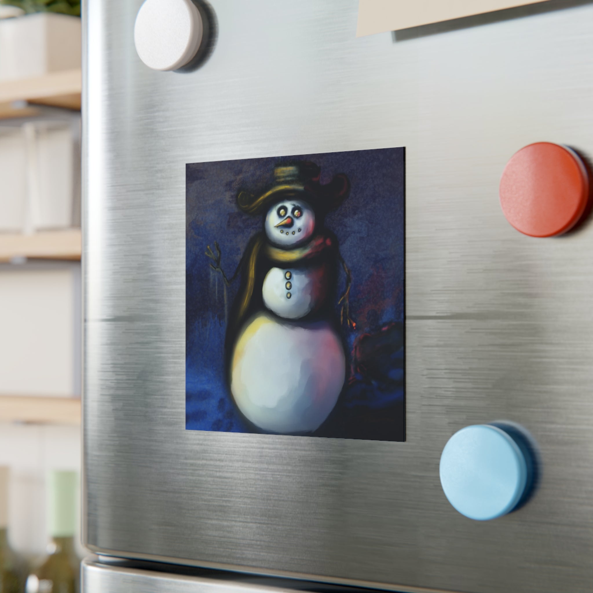 “Francis the Snowman” Square Magnet - Created by Marszs333