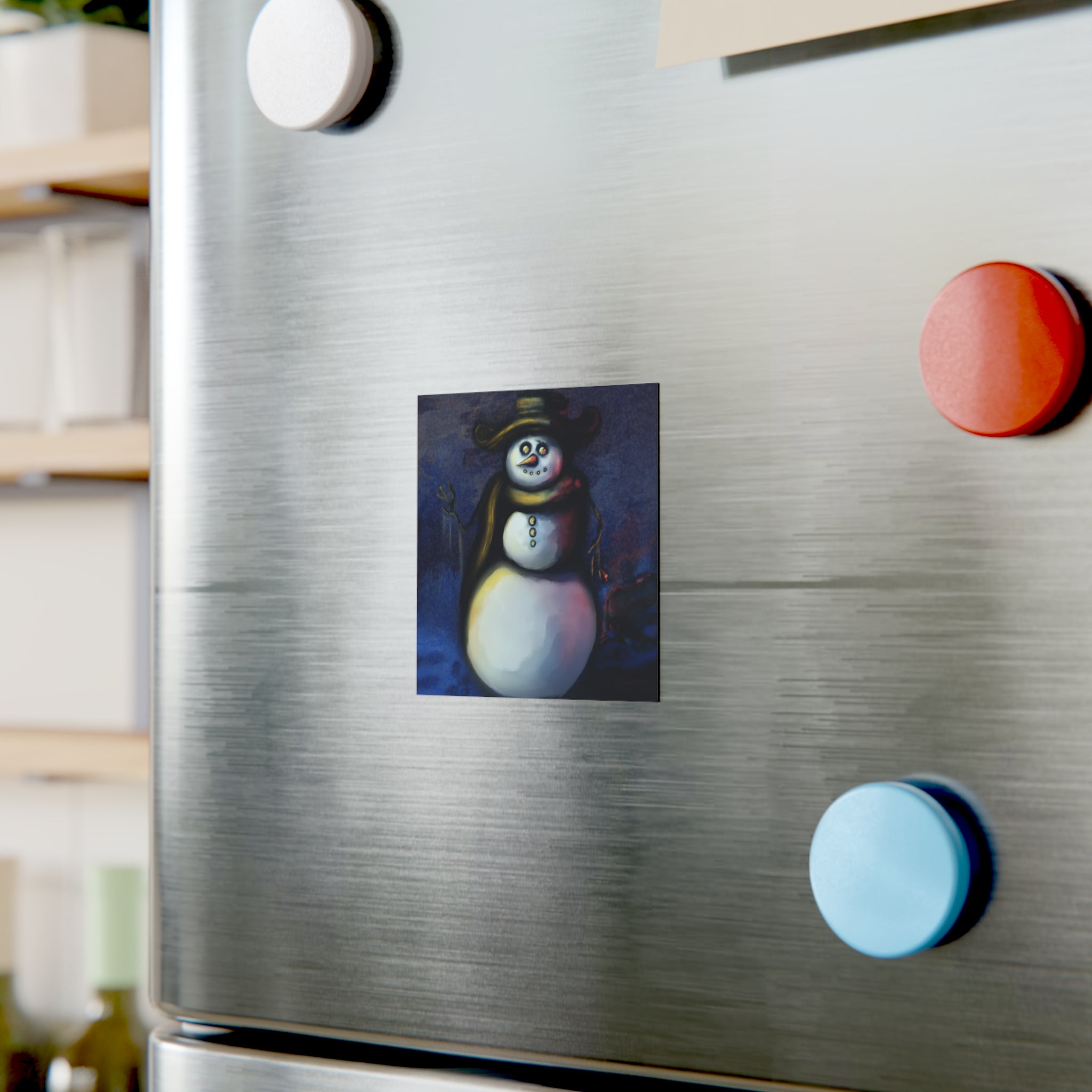 “Francis the Snowman” Square Magnet - Created by Marszs333