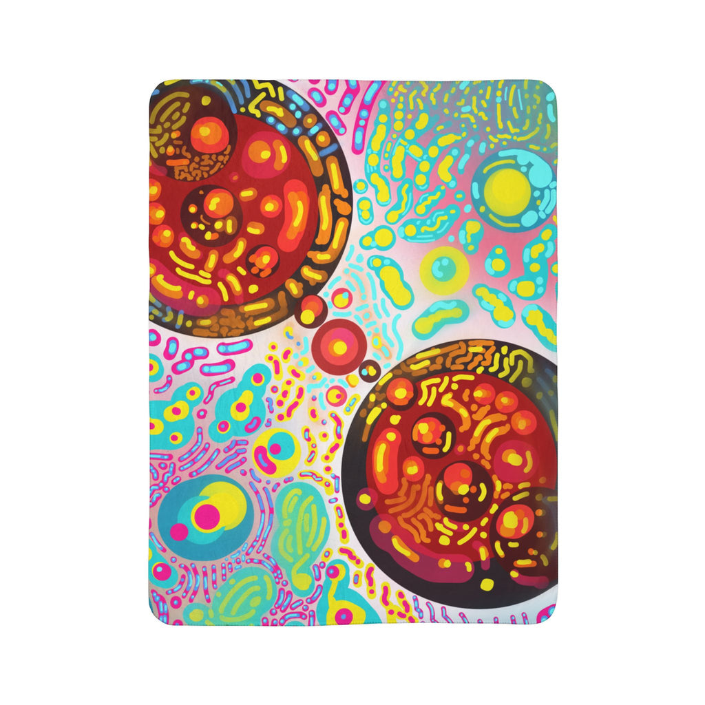 “Double Vision Collision” Fleece Sherpa Blanket - Created by Marszs333