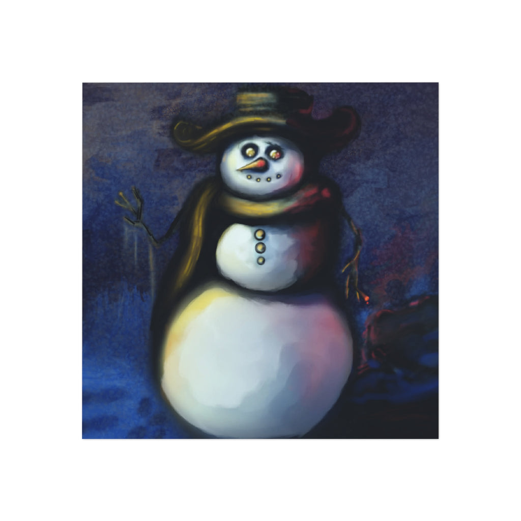 “Francis the Snowman” Square Magnet - Created by Marszs333