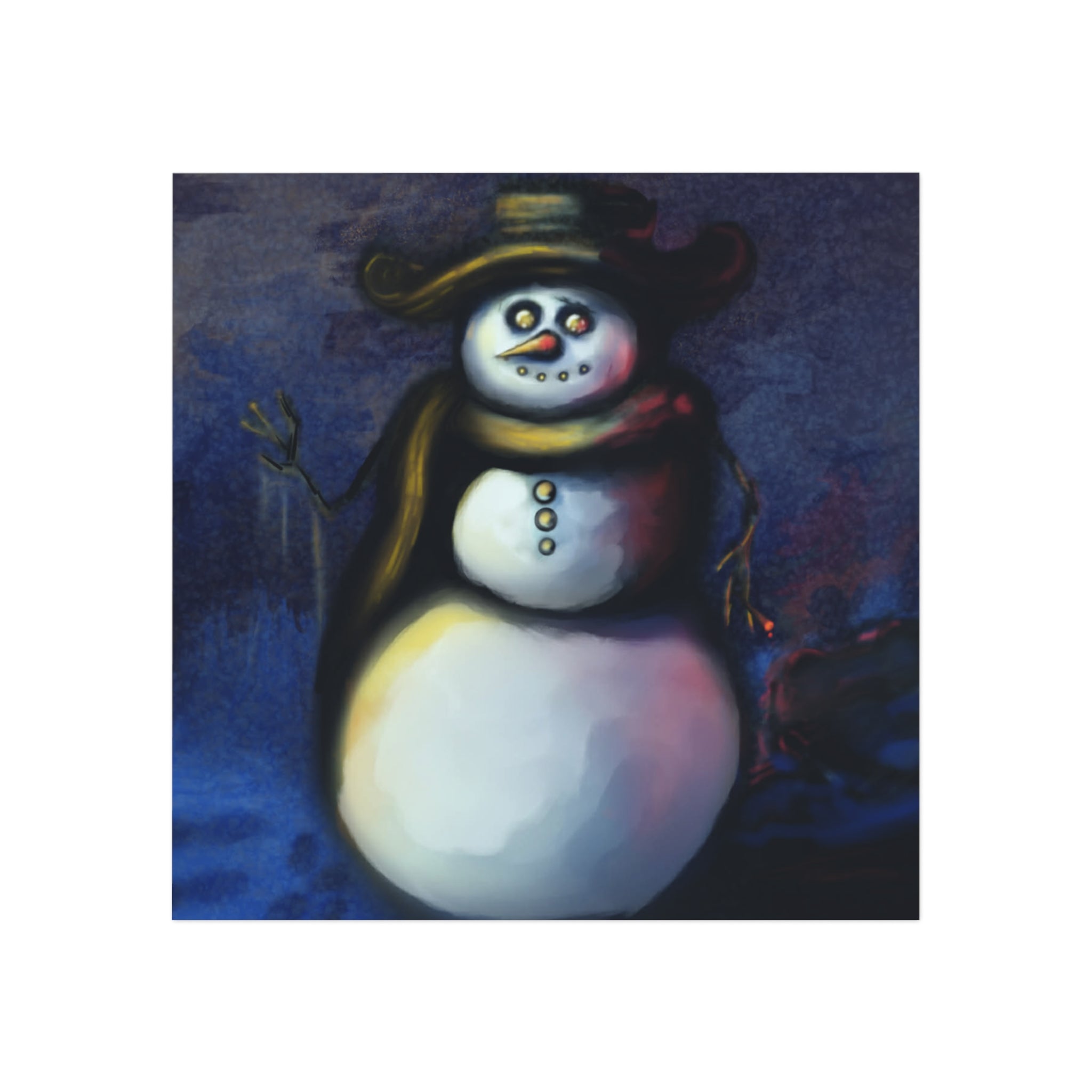 “Francis the Snowman” Square Magnet - Created by Marszs333